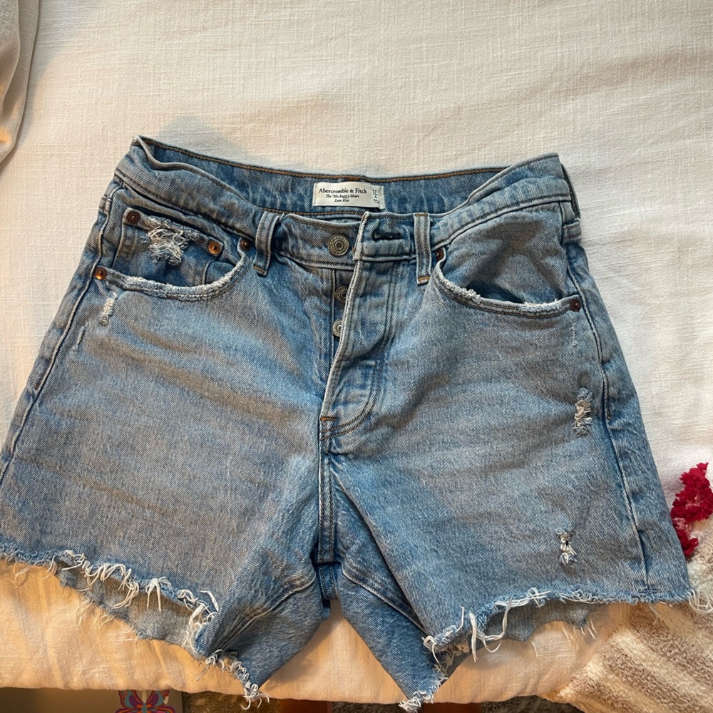 Abercrombie and fitch “the 90s baggy short low rise” jean shorts